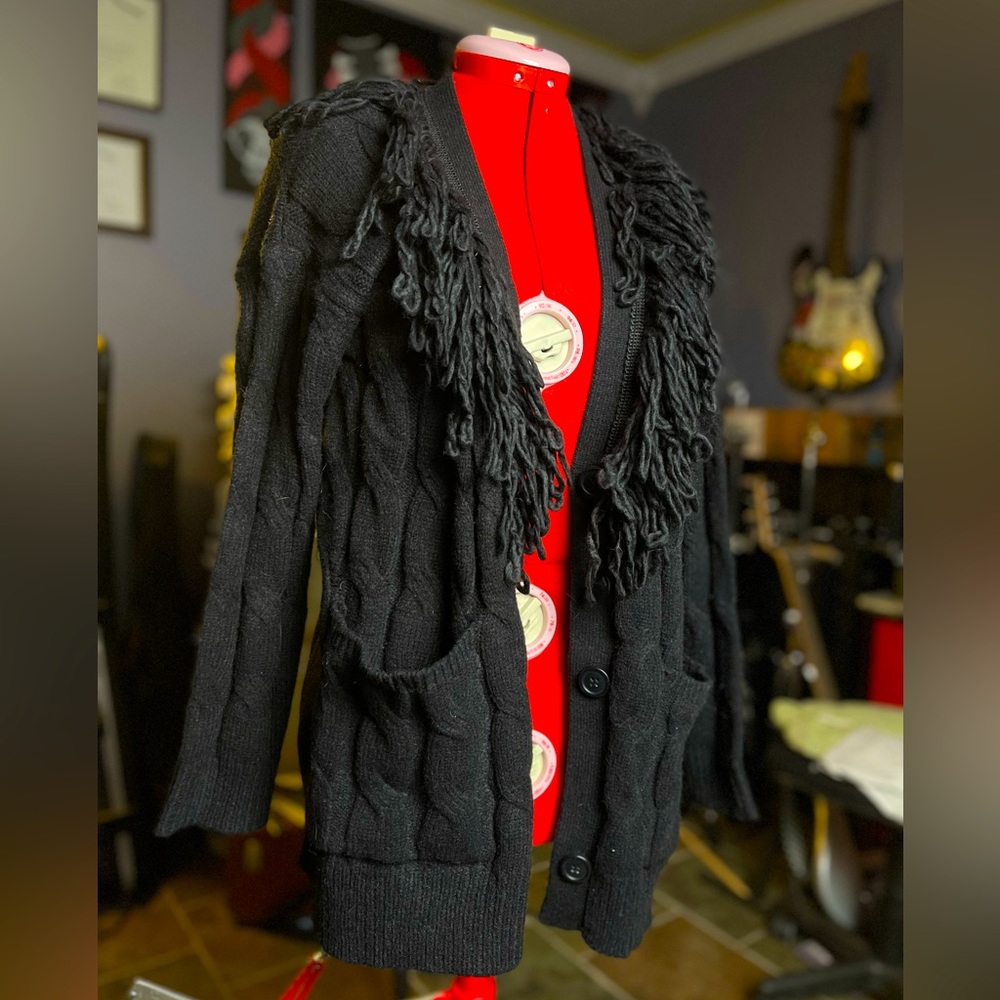 NWT Max Studio Looped Fringe Cable Knit Cardigan